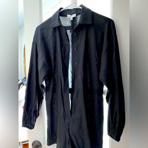 Gianni Bini, black Linen, button down romper, size xsmall.